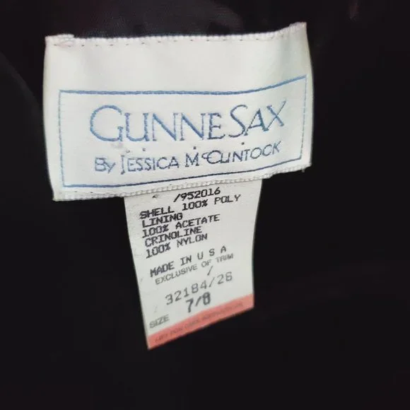 Vtg 1980's Jessica McClintock Gunne Sax Floral Foil Strappy Party Dress Sz 7/8 - Picture 12 of 12